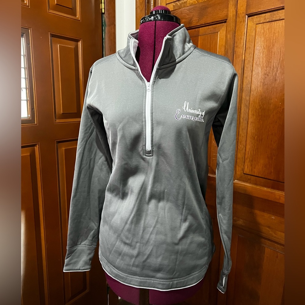 University of Evansville Gray Women's Quarter-Zip Pullover small